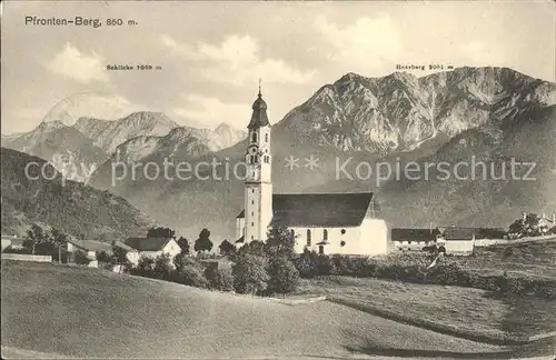 Pfronten Berg Kirche Schlicke Rossberg Kat. Pfronten