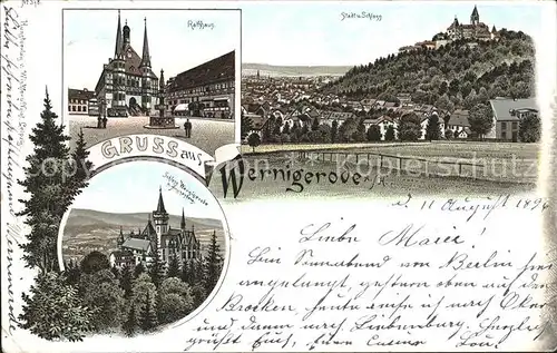 Wernigerode Harz Rathaus Stadt und Schloss Wernigerode Kat. Wernigerode
