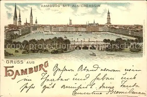 Hamburg mit Alsterbassin Kat. Hamburg