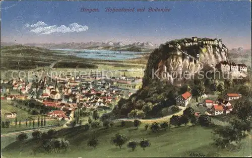 Singen Hohentwiel mit Bodensee Panorama Kat. Singen (Hohentwiel)