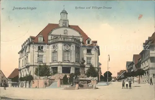Donaueschingen Rathaus und Villinger Strasse Kat. Donaueschingen