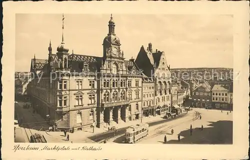 Pforzheim Marktplatz mit Rathaus Kat. Pforzheim