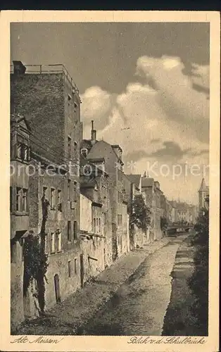 Meissen Elbe Sachsen Altstadt Blick von der Schulbruecke Kat. Meissen