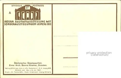Plagwitz Leipzig Saechsischer Staatspavillon Kat. Leipzig