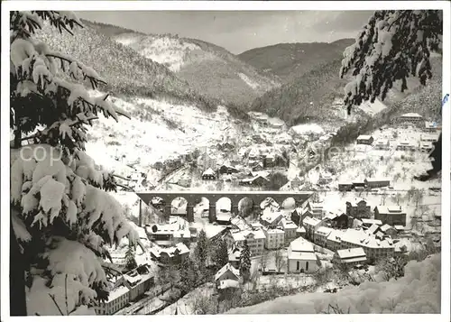 Hornberg Schwarzwald Totalansicht mit Viadukt Kat. Hornberg