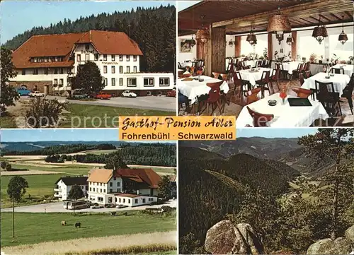 Fohrenbuehl Gasthof Pension Adler Gastraum Landschaftspanorama Kat. Lauterbach