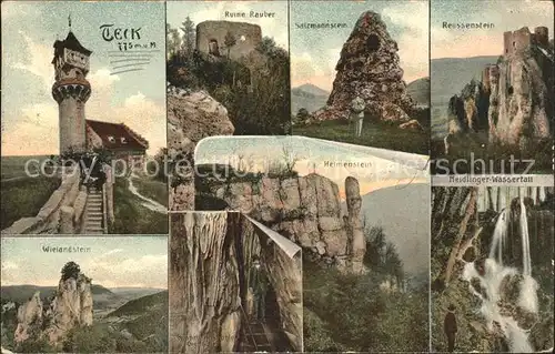 Teck Heimenstein Neidlinger Wasserfall Ruine Rauber  Kat. Kirchheim unter Teck