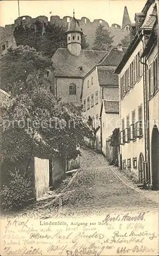 Lindenfels Odenwald Aufgang zur Burg  Kat. Lindenfels