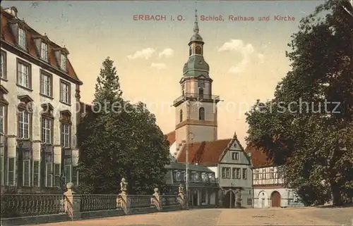 Erbach Odenwald Schloss Rathaus Kirche Kat. Erbach