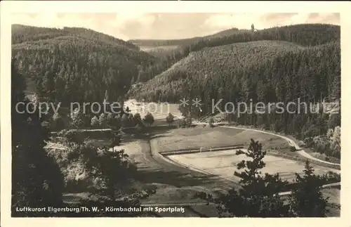 Elgersburg Koernbachtal mit Sportplatz Luftkurort Kat. Elgersburg