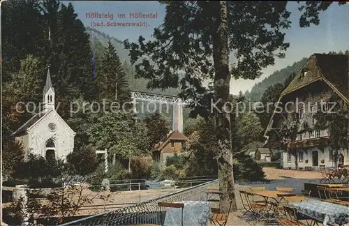 Hoellsteig Kapelle Gasthof zum Sternen Eisenbahnbruecke Schwarzwald Kat. Hinterzarten