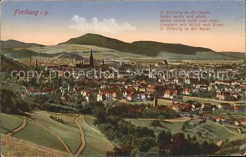 Freiburg Breisgau Panorama Gedicht Kat. Freiburg im Breisgau