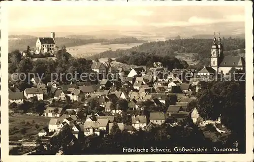 Goessweinstein Panorama Fraenkische Schweiz Kat. Goessweinstein