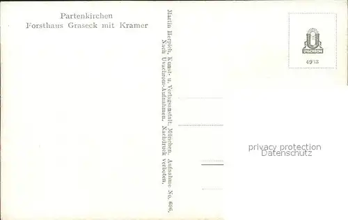 Partenkirchen Forsthaus Graseck mit Kramer Kat. Garmisch Partenkirchen