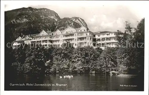 Garmisch Partenkirchen Hotel Sonnenbichl Kramer Ammergauer Alpen Serie Deutsche Heimatbilder Huber Karte Nr. 143 Kat. Garmisch Partenkirchen