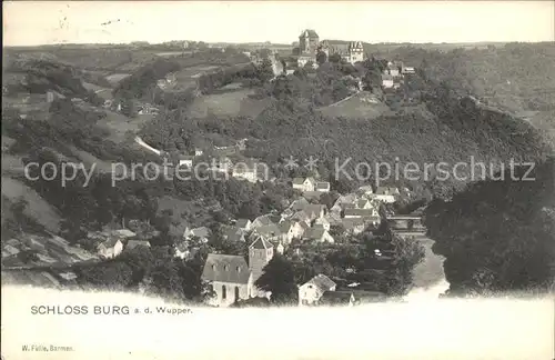 Burg Wupper Gesamtansicht mit Schloss Kat. Solingen