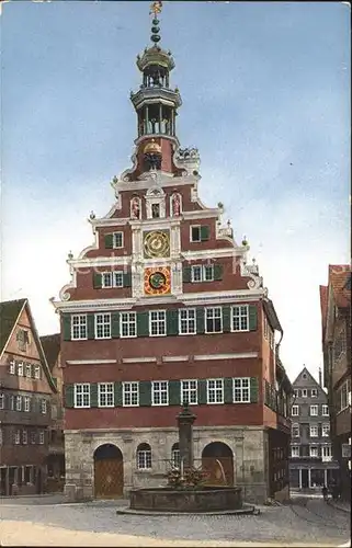 Esslingen Neckar Altes Rathaus Giebel Brunnen Kunstkarte Nr. 651  Kat. Esslingen am Neckar