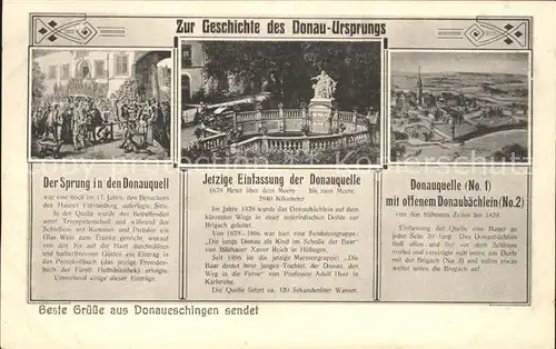 Donaueschingen Geschichte des Donau Ursprungs Kat. Donaueschingen