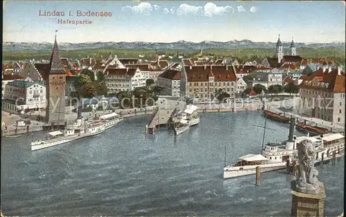 Lindau Bodensee Hafenpartie Dampfer Bayerische Loewe Kat. Lindau (Bodensee)