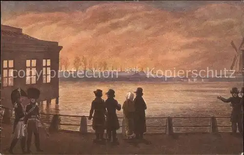 Hamburg Maerzfeier 1913 Offizielle Festpostkarte Serie III Ereignisse aus der Franzosenzeit Aquarell P. Suhr Kat. Hamburg