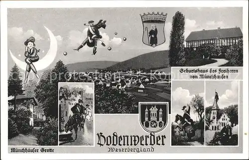 Bodenwerder Muenchhaeuser Grotte Geburtshaus Freiherr von Muenchhausen Wappen Kat. Bodenwerder