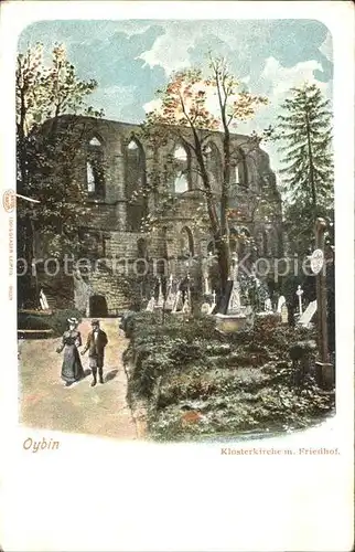 Oybin Klosterkirche mit Friedhof Kat. Kurort Oybin