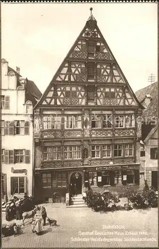 Dinkelsbuehl Gasthof Deutsches Haus erbaut 1440 Holzfachwerkbau Kat. Dinkelsbuehl