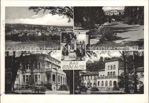 Bad Soden Taunus Kurhaus Schwefel und Wilhelmsquelle Paulinenschloesschen Kurpark Badehaus Kurverwaltung Kat. Bad Soden am Taunus