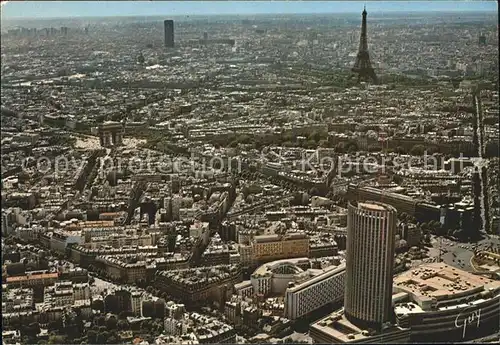 Paris Fliegeraufnahme mit Eiffelturm Tour Montparnasse  Kat. Paris