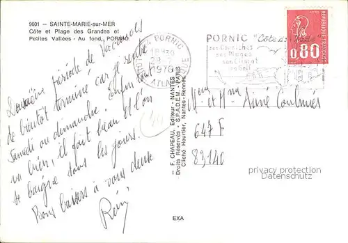 Pornic Sainte Marie sur Mer Fliegeraufnahme Kat. Pornic