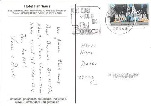 Bad Bevensen Hotel Faehrhaus Kat. Bad Bevensen