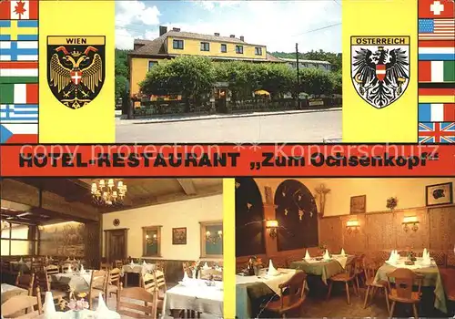 Wien Hotel Restaurant zum Ochsenkopf mit Lageplan Kat. Wien