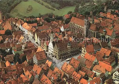 Rothenburg Tauber Fliegeraufnahme Historischer Stadtkern  Kat. Rothenburg ob der Tauber