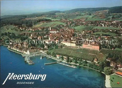Meersburg Bodensee Fliegeraufnahme See Hafen Kat. Meersburg