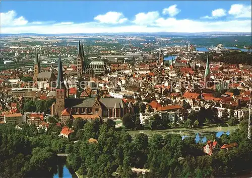 Luebeck Fliegeraufnahme Stadt der sieben Tuerme Kat. Luebeck