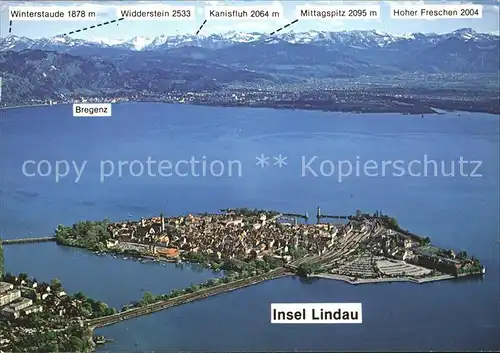 Lindau Bodensee Fliegeraufnahme Insel Bregenz Kat. Lindau (Bodensee)