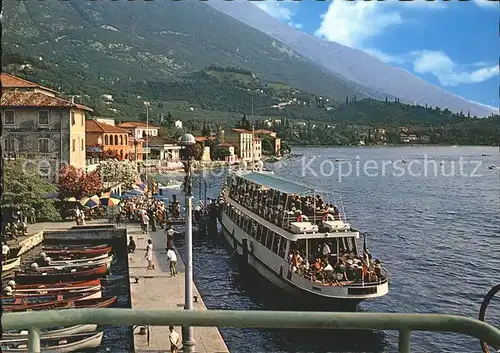 Malcesine Lago di Garda Lago di Garda Schiff Landungsbruecke Kat. Malcesine