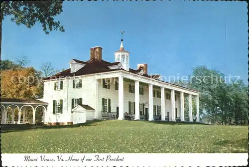 Mount Vernon Virginia Home of First President George Washington Kat. Mount Vernon