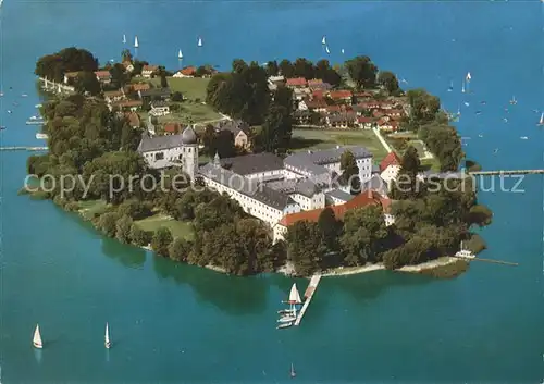 Fraueninsel Chiemsee Fliegeraufnahme Abtei Frauenwoerth Kat. Chiemsee