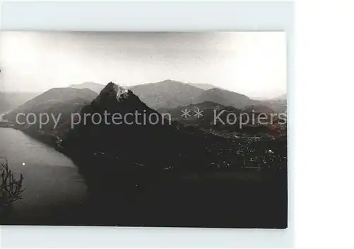 Lugano TI Blick vom Monte Bre auf Monte San Salvatore Kat. Lugano