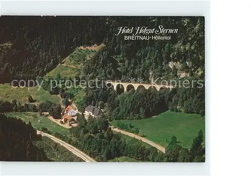 Breitnau Fliegeraufnahme Hotel Restaurant Hofgut Sternen Viadukt Kat. Breitnau