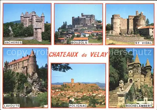 Polignac Haute Loire Chateaux du Velay St. Vidal Bouzols Vacheres Rochelambert Lavoute Kat. Polignac