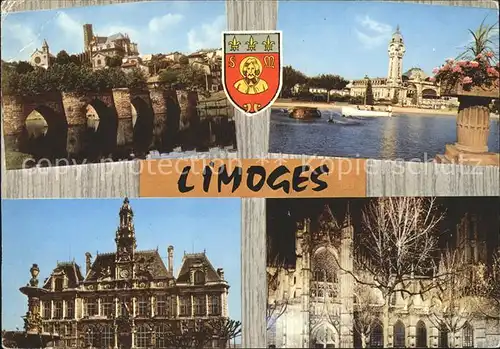 Limoges Haute Vienne Pont Saint Etienne Cathedrale Gare des Benedictins Hotel de Ville  Kat. Limoges