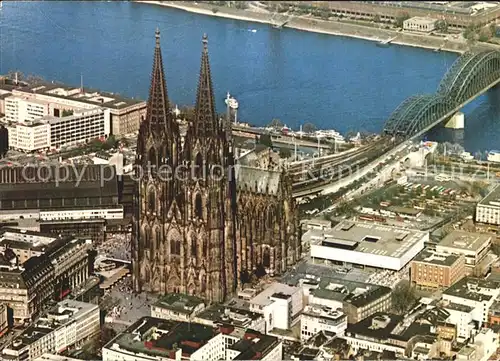 Koeln Rhein Fliegeraufnahme Dom Hauptbahnhof Kat. Koeln