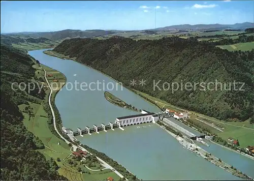 Jochenstein Niederbayern Donaukraftwerk Fliegeraufnahme Kat. Untergriesbach