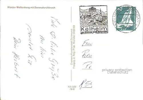 Kloster Weltenburg Donaudurchbruch Kat. Kelheim