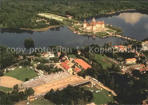 Moritzburg Sachsen Hengstparade Fliegeraufnahme  Kat. Moritzburg Dresden