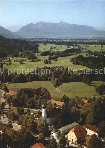 Bad Heilbrunn Pfarrkirche St. Kilian Fliegeraufnahme Kat. Bad Heilbrunn