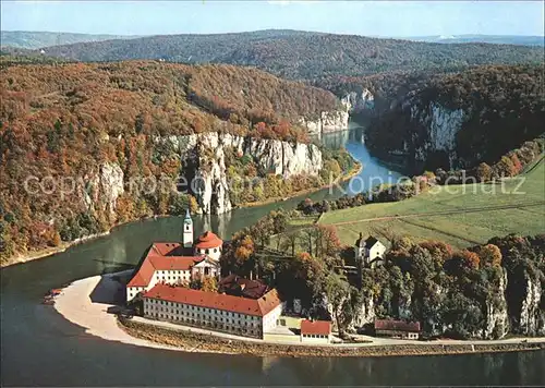 Kloster Weltenburg Fliegeraufnahme Kat. Kelheim