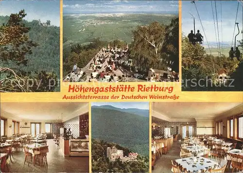 Rhodt Rietburg Hoehengaststaette Rietburg Fliegeraufnahme Kat. Rhodt unter Rietburg